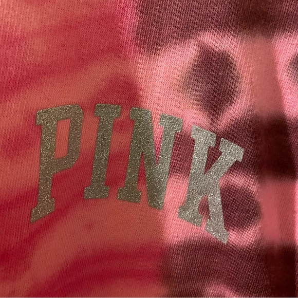 Vs pink glitter shine tie dye sweatshirt oversized small NWT - Picture 5 of 9
